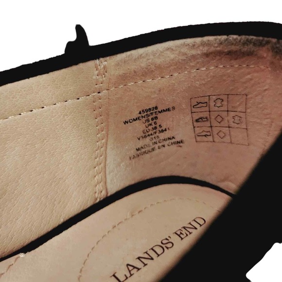 Lands End Black Suede Loafers Size 8 Womens - Picture 7 of 7